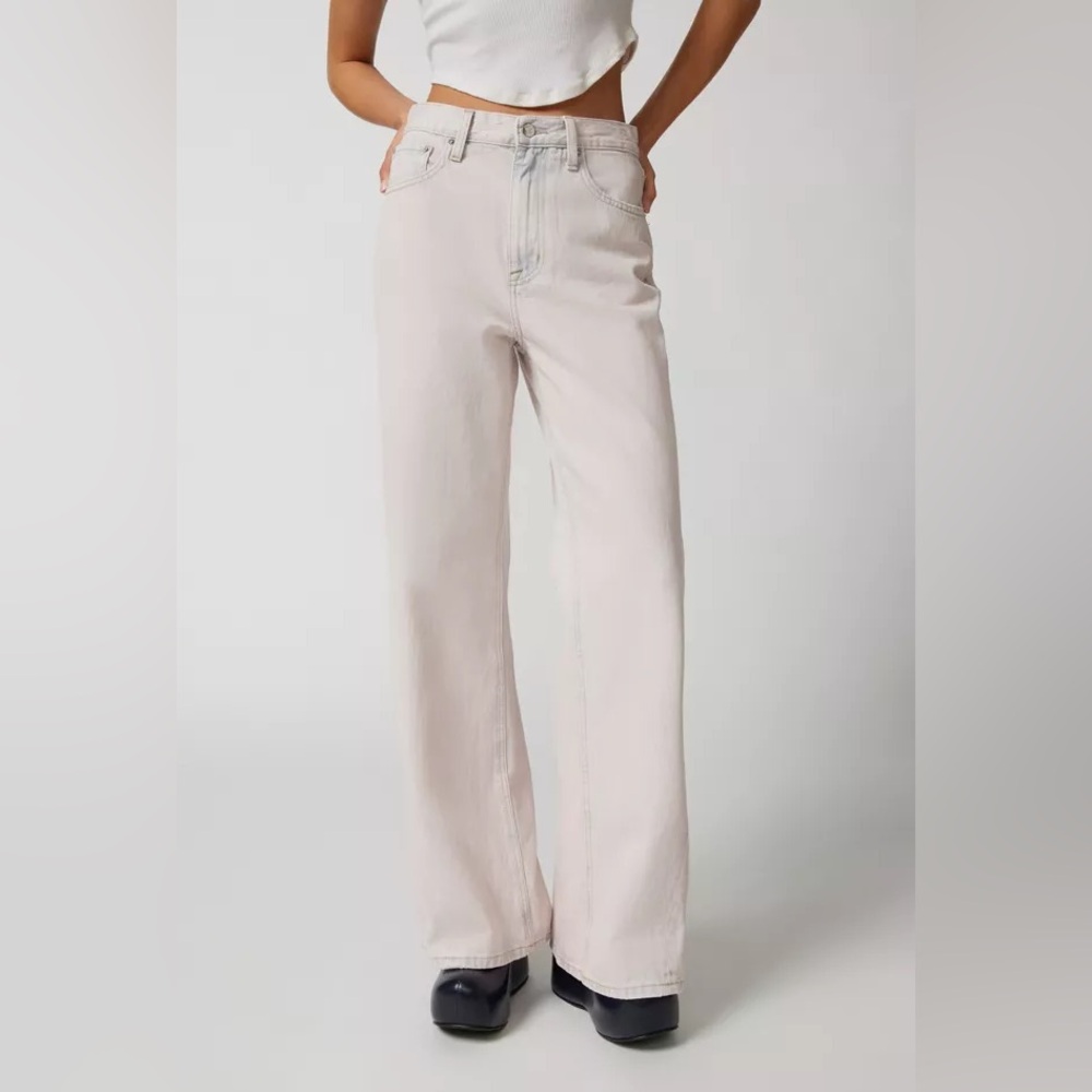 PISTOLA -Ruby mid -rise Wide Leg  Jeans in pink lemonade wash